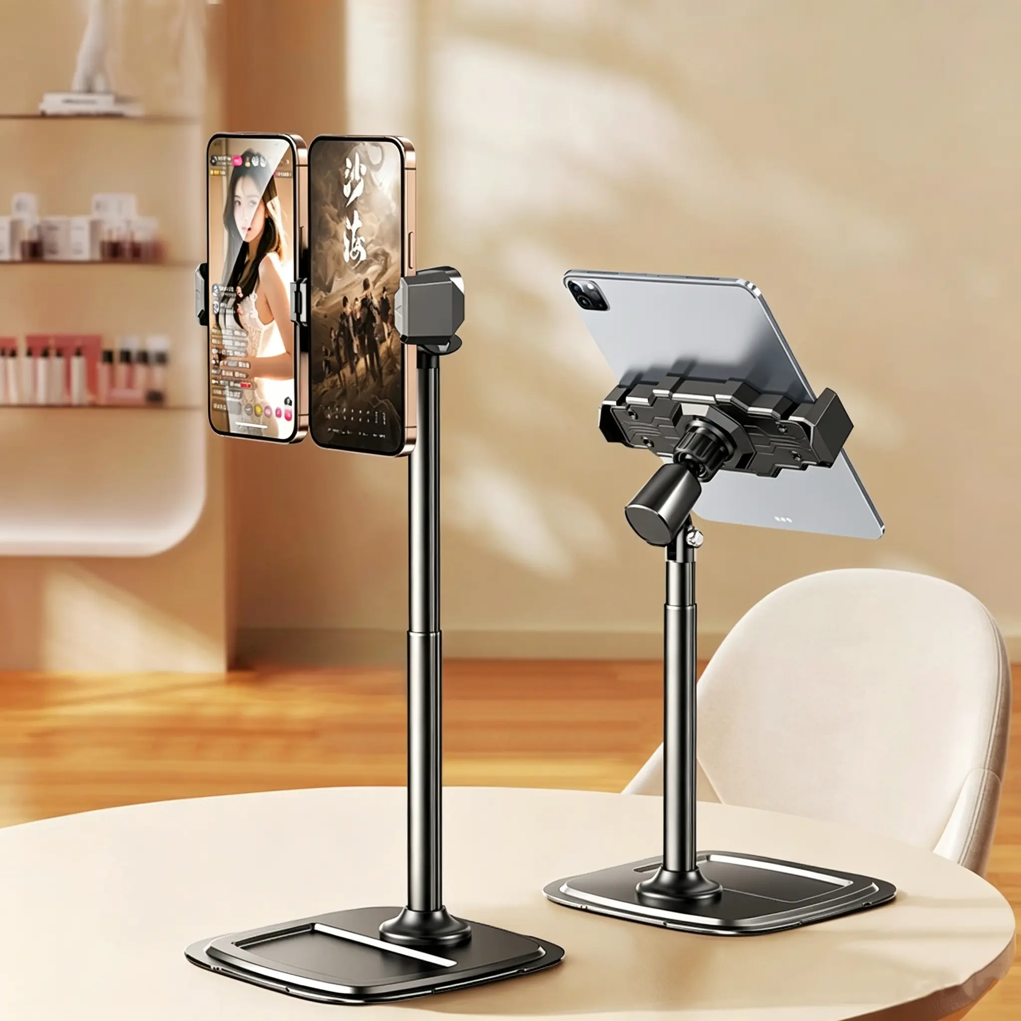 Dual position live streaming bracket- Mobile Phone Accessories for Content Creators, Compatible with Phones, Cameras, Webcams, Ideal for Video Recording, Live Streaming, Portable Devices Accessories