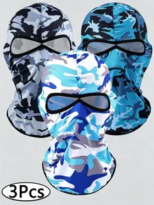 3pcs Unisex Balaclava Mask Headwear, Full Head Cover Tactical Hat, Balaclava Tactical Camo, Motorcycle Cooling Neck Tube, Breathable Lightweight Design for Outdoor Activities