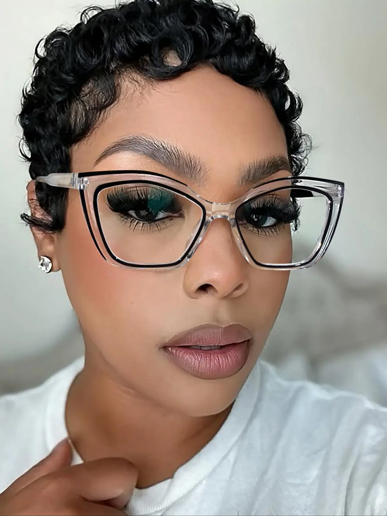Fashion Cat Eye Color Block Glasses Frame, Fashion Frames, Stylish Glasses, Unisex Trendy Casual Eyewear, Retro Style, Perfect for Students, Daily Wear Accessories, Stylish Eyeglass, Trendy Casual Eyeglasses, Fashionable Frames Glasses