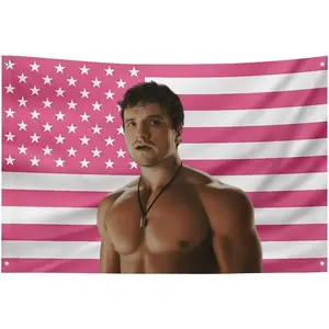 Playful Josh National Flag Design Funny Poster Tapestry 3x5 Ft Wall Art with 4 Grommets Hanging for Dorms,Homes,Decor, Bedroom, Hutcherson Concert Indoor and Outdoor