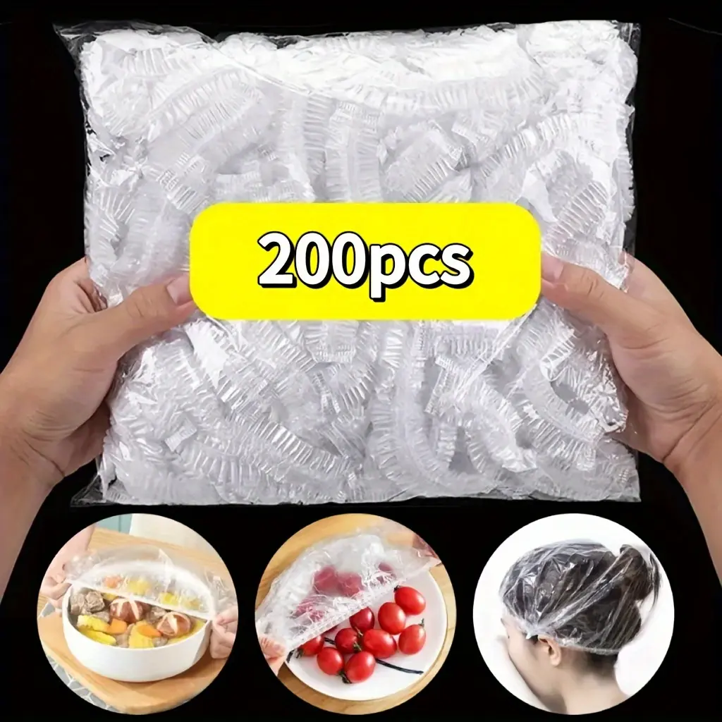 Disposable Food Covers, 200pcs Set - New Multicolor Design! Keeps Fruits and Vegetables Fresh and Dust-Free, Essential for Home Kitchens, Picnics, and BBQs. Perfect Gift for Birthdays, Weddings, and Back-to-School Season