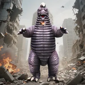 Monster King Polyester Inflatable Costume, No Battery, Youth Adult Size, Fits 155-185cm, Includes Fan & Box, Halloween Cosplay Party Use