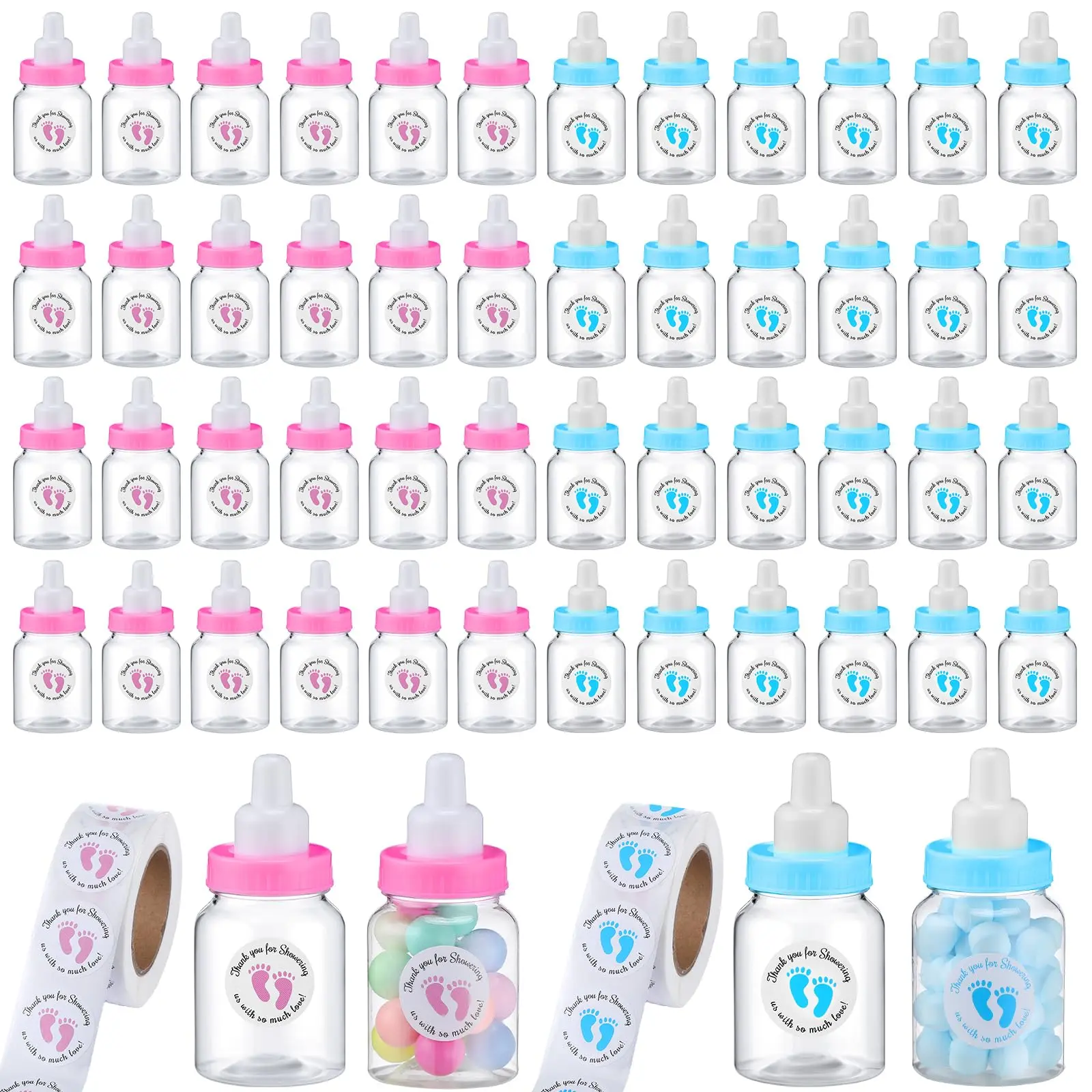 Pink and Blue Baby Bottles 