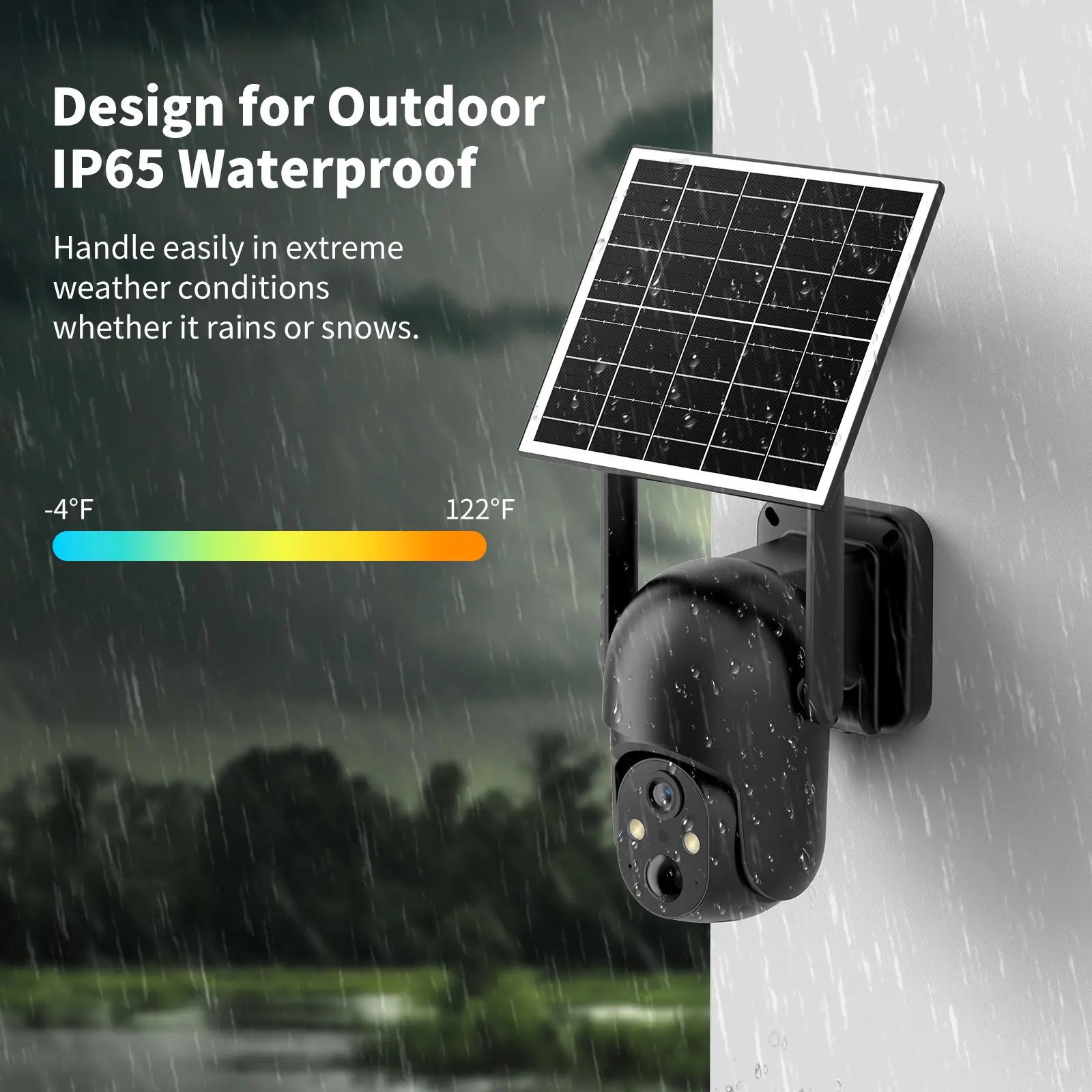 [BackToSchool]4G LTE Cellular Solar Surveillance Black Security Camera – 2K HD Video 360° View,NoWiFi, Remote APP Controlled,WaterProof,MotionActivated, NightVision, 4GData Card Included (Unlimited 4G data need activation) Connection out