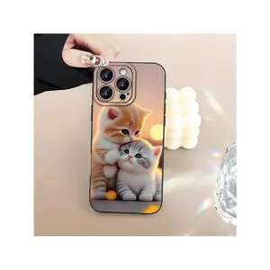 Stylish Creative Cat-Themed Animated Smartphone Casing - Thick Full-Body Protection, Shockproof Drop-Resistant TPU Soft Cover, Mobile Phone Accessories for iPhone 15,14,13,12,11,XS,XR,X Cellphone Devices