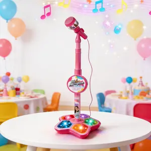 Kid's Portable with Colorful LED Light Karaoke Microphone Toy,Boosts your child's happinessand confidence,Perfect birthday, Christmas,Easter gift for kids ages 3-8 K-pop festival giftcreativity halloween gift ornament music toy Kpop instruments