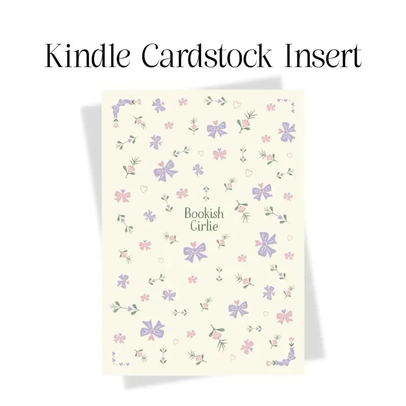 Kindle Insert | Floral Coquette Bookish Design | Glitter or Glossy | Multiple Sizes