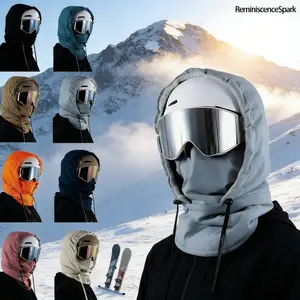3-in-1 Helmet-Compatible Thermal Ski Face Mask, Fleece-Lined Windproof Balaclava Neck Gaiter for Skiing, Snowboarding Cold Adventures