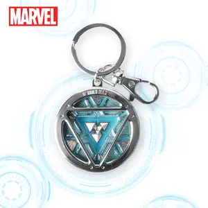 1pc Marvel Official License Iron Man Arc Reactor Colorful Awesome Keyring Metal Fluorescent Keychain Hang on Backpack Key Cool Decoration Super Cool Party Birthday Christmas Gift for Friends Iron Man Fans