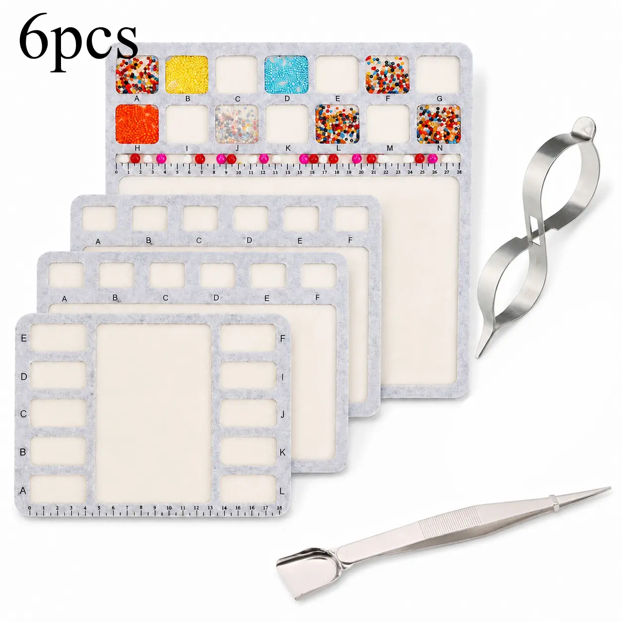 DIY Beading & Jewelry Making Crafting Tool Kit with Multi-Size Beading Mats, Stainless Steel Scoop, Tweezers, Bead Clips for Bracelets, Necklaces, Multi-Size Mats