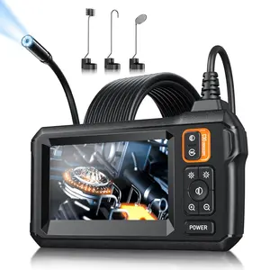 Endoscope Camera with Light Inspection Borescope Camera 4.3" IPS Screen 1920P HD 8 LED Lights 16.5FT Semi-Rigid Cord IP67 Waterproof for Sewer Tools outdoorfun