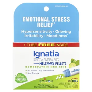 Boiron Ignatia Amara, Meltaway Pellets, 30C,  3 Tubes, 80 Pellets Each | HSA/FSA Eligible