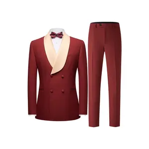 Men's Shawl Collar Suit, Two-piece Set, Paired with A Sports Jacket and Trousers, Suitable for Wedding Parties, Christmas Gifts