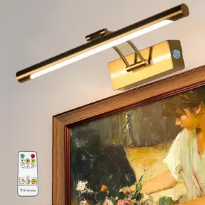 Wireless Wall Picture Light, Adjustable Brightness Art Lighting with Remote Control & Touch Switch, Battery Powered Gallery Lamp, Led Wall Light