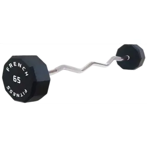 French Fitness EZ Curl Urethane Barbell 65 lbs - Single (New)