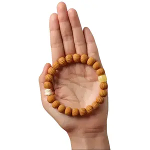 Unisex Vintage Adjustable Bracelet Set - Original Color Monkey Head, Small Walnut Pumpkin, Old-Style Pearl Accessories for Adults