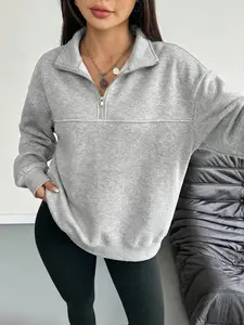 Women's Fall Winter Fleece Lined Loose Fit Zipper Hoodie Sweatshirts, Casual O-Neck Pullover, School & Graduation Wear, Daily Leisure Clothing