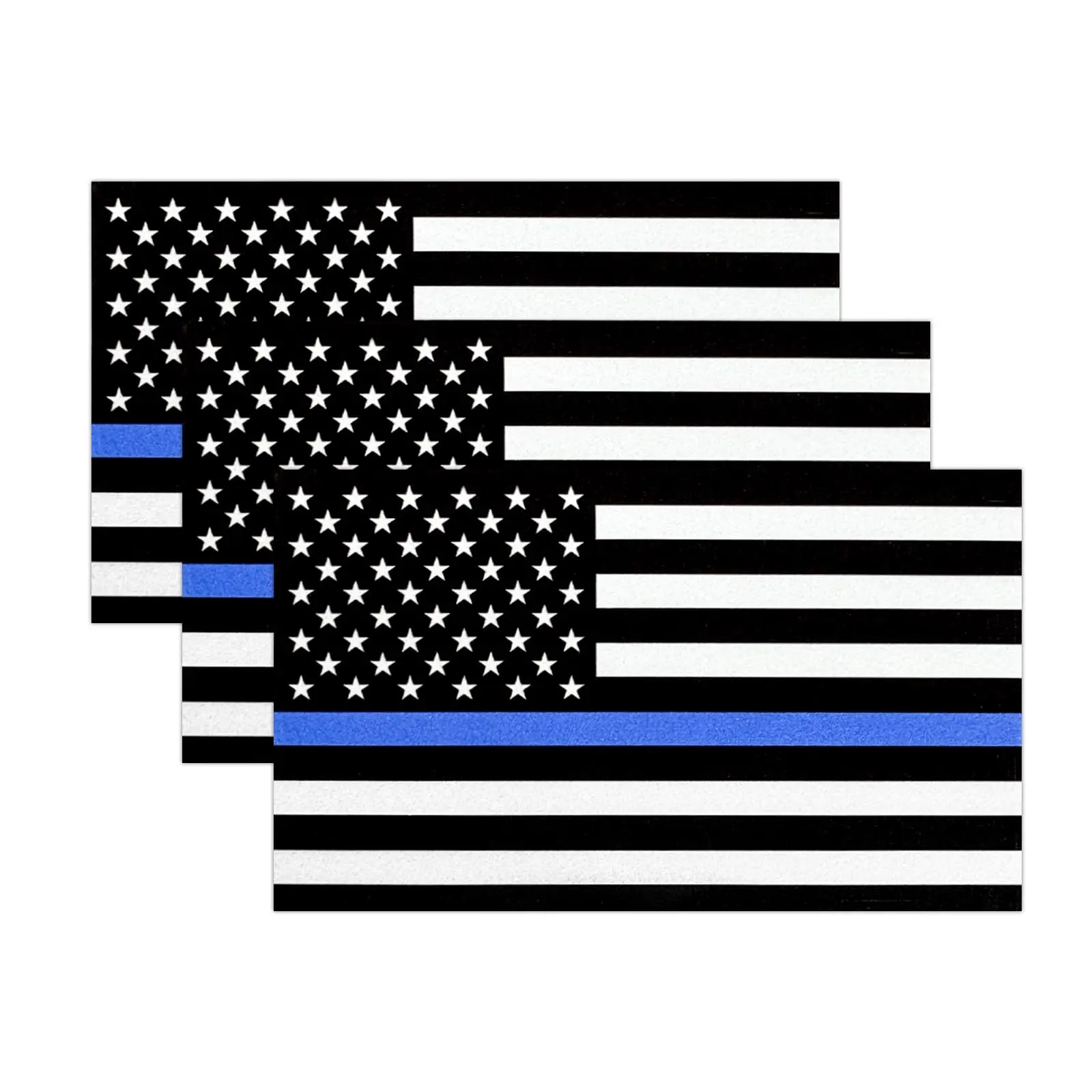 Thin Blue Line Police Law Enforcement 5"×3" Reflective Waterproof Permanent Die-Cut Scrapbooking Sticker for DIY Crafts & Hobbies, Thin Blue Line Sticker, Permanent Sticker Stickers