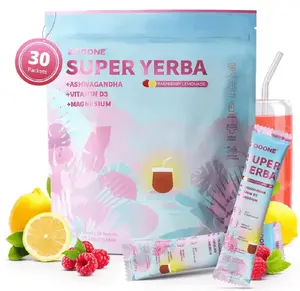 Zooone Super Yerba | Yerba Mate Instant Tea Powder I RASPBERRY LEMONADE Flavor | 30 Servings