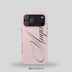 Angel Polka Dot 2-Piece Shockproof Smartphone Casing - Durable, Resistance-Enhanced Hard Rubber Accessory for iPhone 17 Pro Max, Wireless-Compatible Handheld Device Protector
