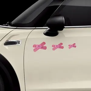 Joytutus 3-Pcs Pink Cross Side Decals, Universal Waterproof Vinyl Car Stickers, Playful Cars Accessories for Scratches, Valentine's Day Gift