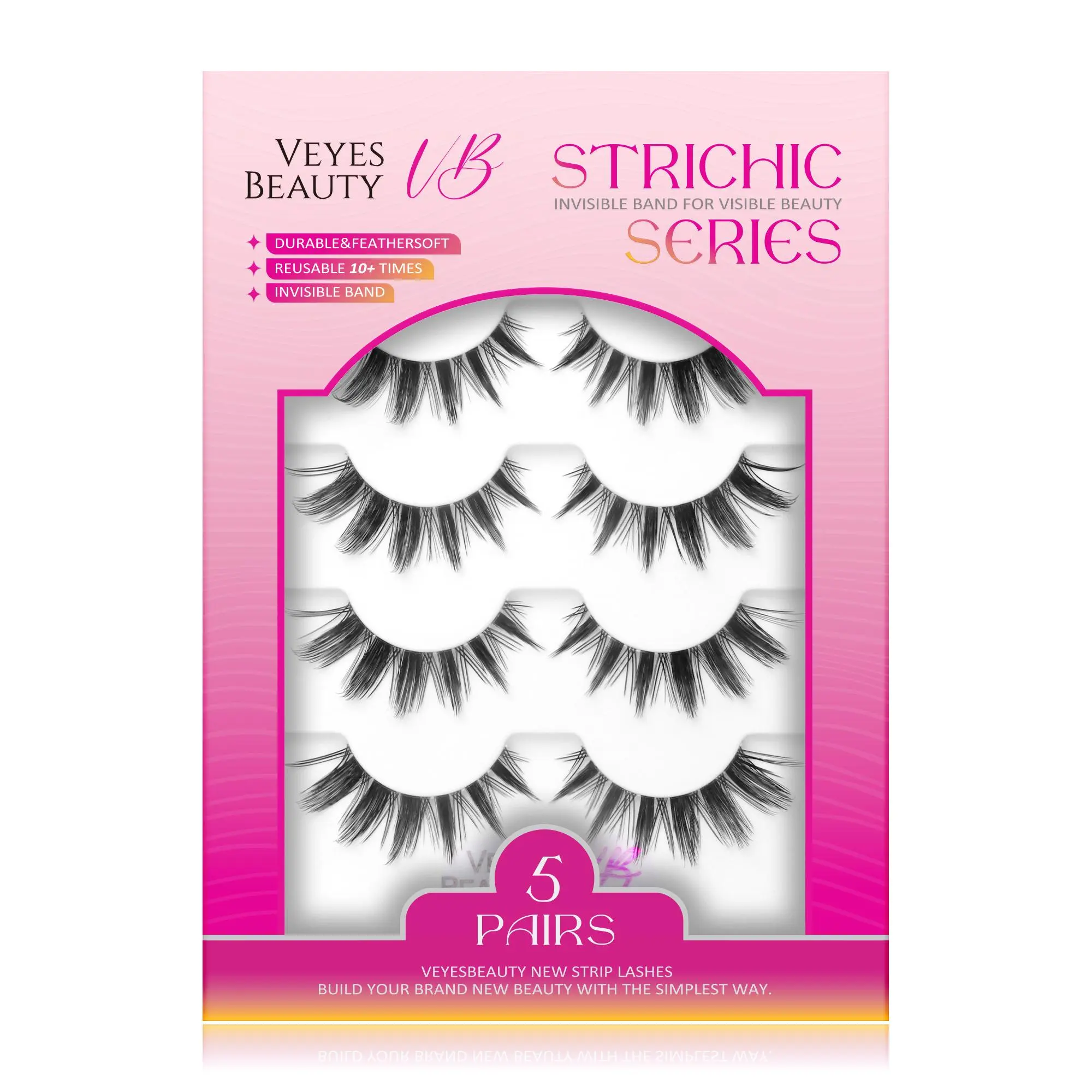 VEYESBEAUTY Manga Anime Cosmetic Lash Kit - Ultra-Thin Invisible Band 3D Layered Reusable DIY Lash Strips for Beginners, Adults, False Eyelashes & Adhesives, Eyelash Extensions, Manga Lashes, Makeup Eye Makeup