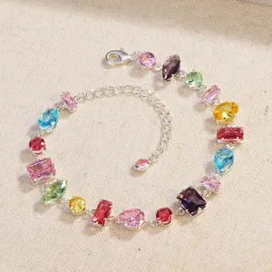 Colorful Zircon Bracelet & Necklace • Stylish Design • Perfect for Daily Wear & Romantic Dates