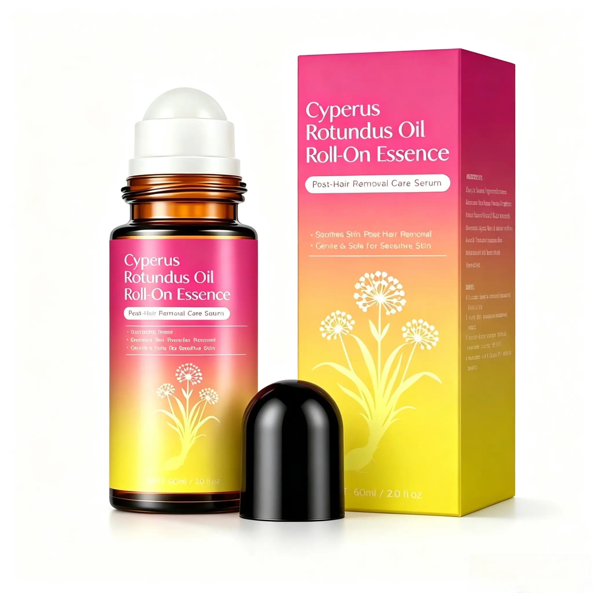 Cyperus Rotundus Oil Roll-OnEssence, Post Hair Removal Skin Care Serum,Soothe Razor Redness & Irritation, SupportSlower Hair Regrowth, Smooth Silky Skin forUnderarm Leg Bikini Area, Sensitive Skin Friendly 60ml natural permanent hair reduction