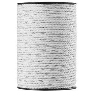 VEVOR Electric Fence Wire, 656Ft 200M Portable Polywire, 1/4" Diameter 6 Stainless Steel Strands for Reliable Conductivity and UV, Rust Resistance, Fencing Rope Line for Horse, Cattle, Livestock