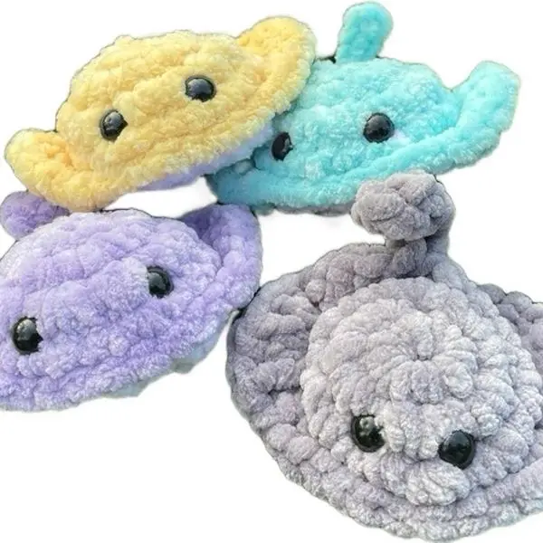 Crochet Mini Stingrays - Adorable Handmade Plush Toys in Vibrant Colors for Kids and Collectors