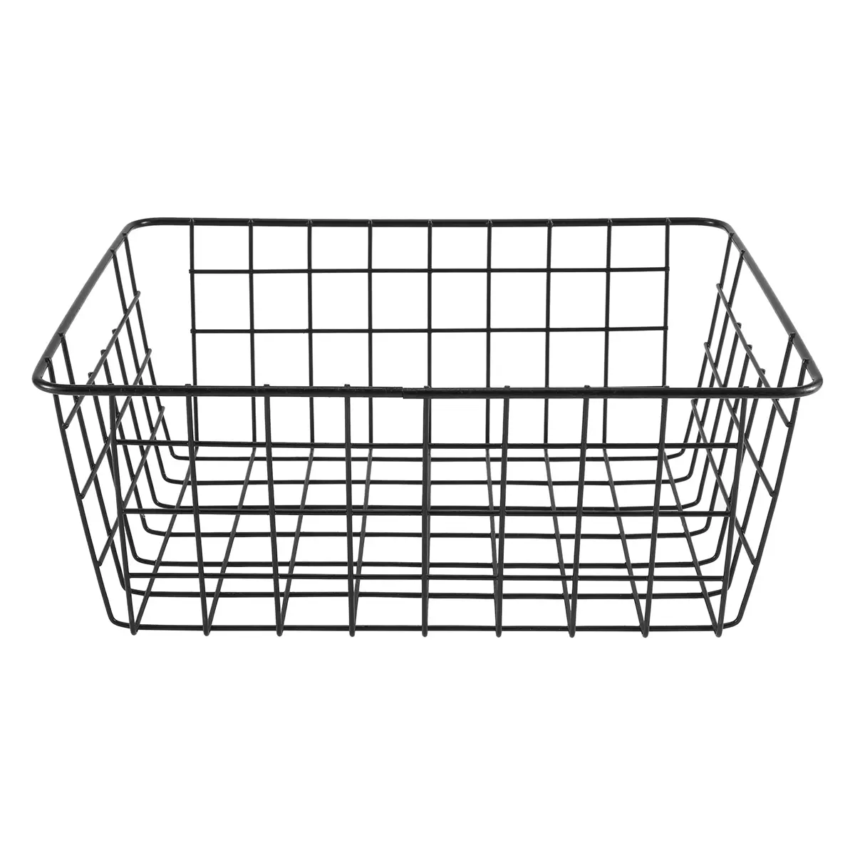 Hollow Iron Wired Basket, Storage Baskets Metal Basket Without Interlining Bathroom Kitchen Organizer Black