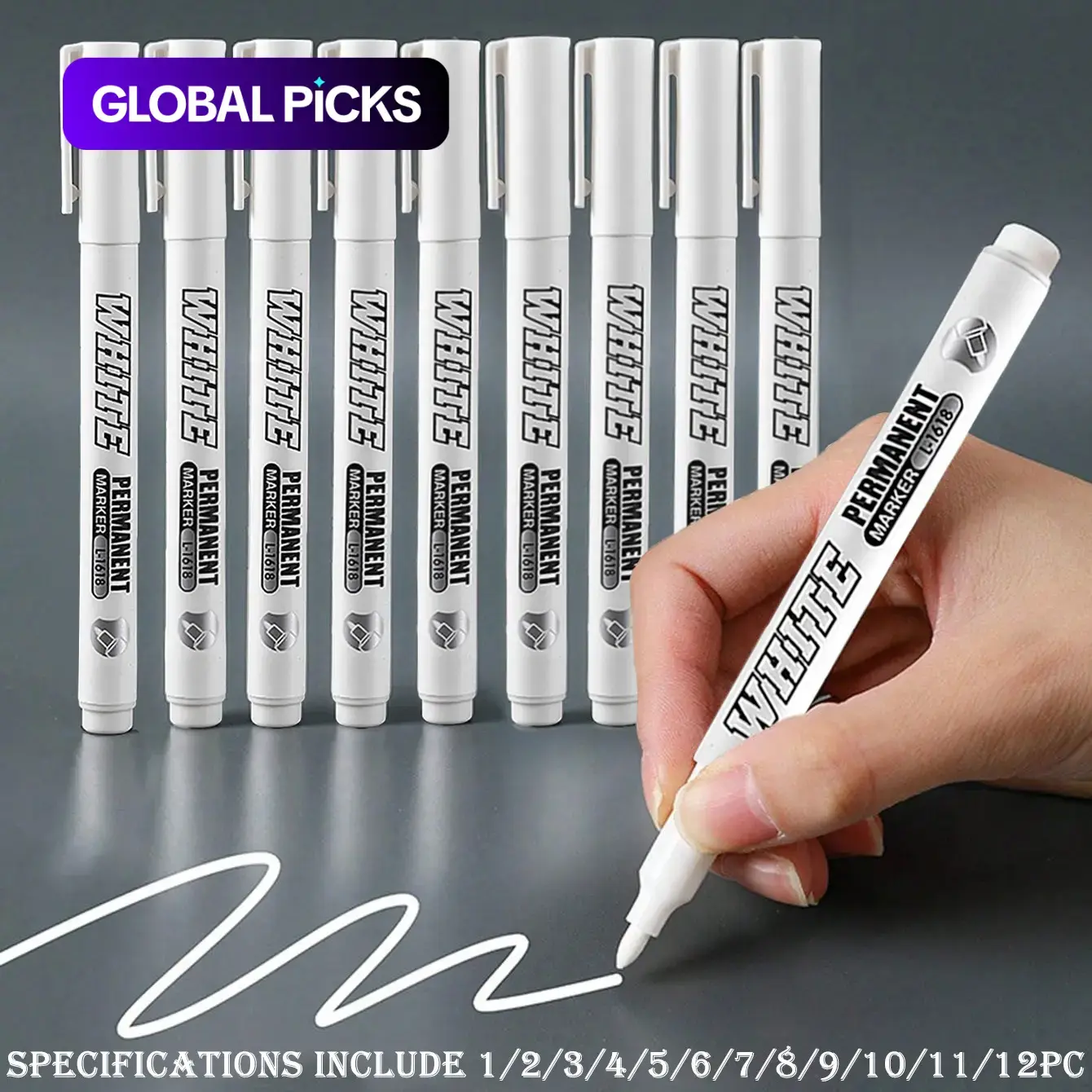 White Ink Marker, Fine Tip Precision, 1–5 Pack Quick-Dry Waterproof Paint Marker, Permanent Oil-Based Marker, Waterproof Markers, Stationery Supplies for Artists, Home Crafts, School Projects, Office Tasks and Versatile Use #GLOBAL PICKS