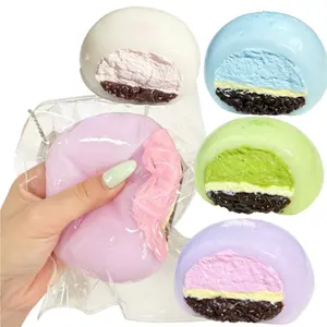 Portable Realistic Mochi Dessert Slow-Rebound Squishy Ornament, Reusable Squeeze Stress Ball for Anxiety Relief & ADHD, Ultra-Soft Texture, Aesthetic Desktop Decor, Ideal Party Favors & Holiday Gifts-MM