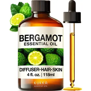 KUKKA Bergamot essential oils - (4 fl oz) Aromatherapy for Hair & skin Bergamot Essential Oil for DIY & Soap Making