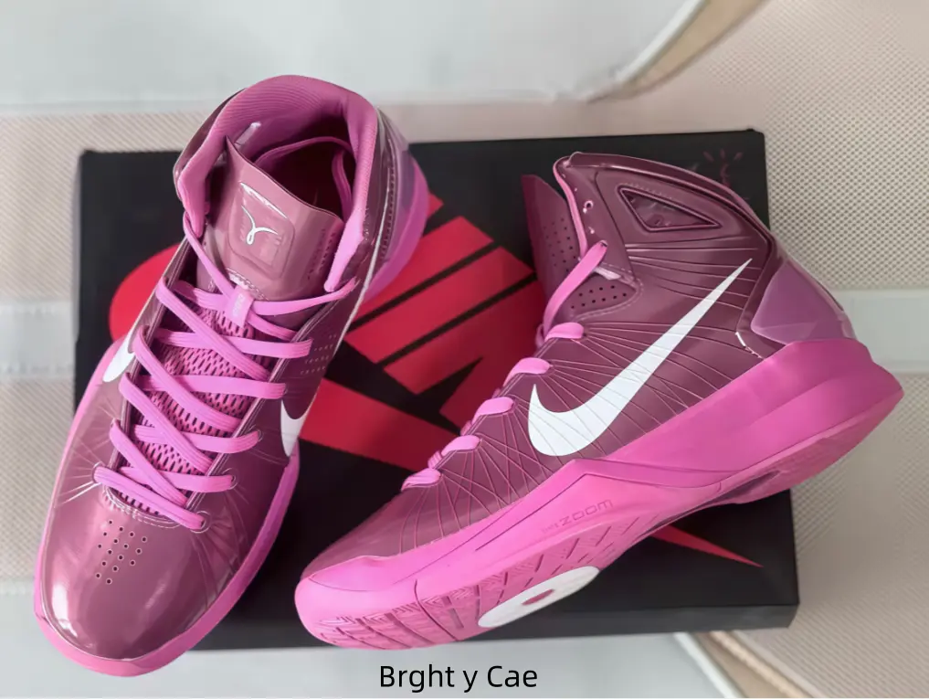 Deep Pink Gradient Basketball Boots Breathable Hollow Collar Design Multi-Grip Outdoor Wear-Resistant Sole