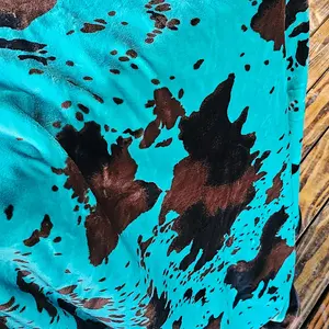 TURQUOISE Cowhide KING OVERSIZED   Blanket.
