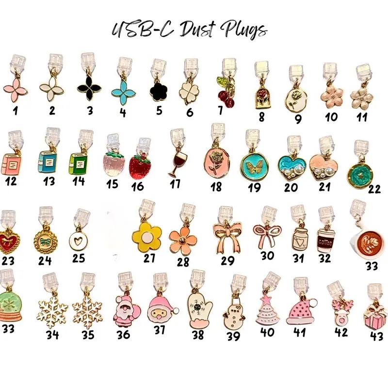 Charm Plug for Electronic Devices with Free Letter Charm Add-On | Cute Accessories | Phone & Kindle Accessories