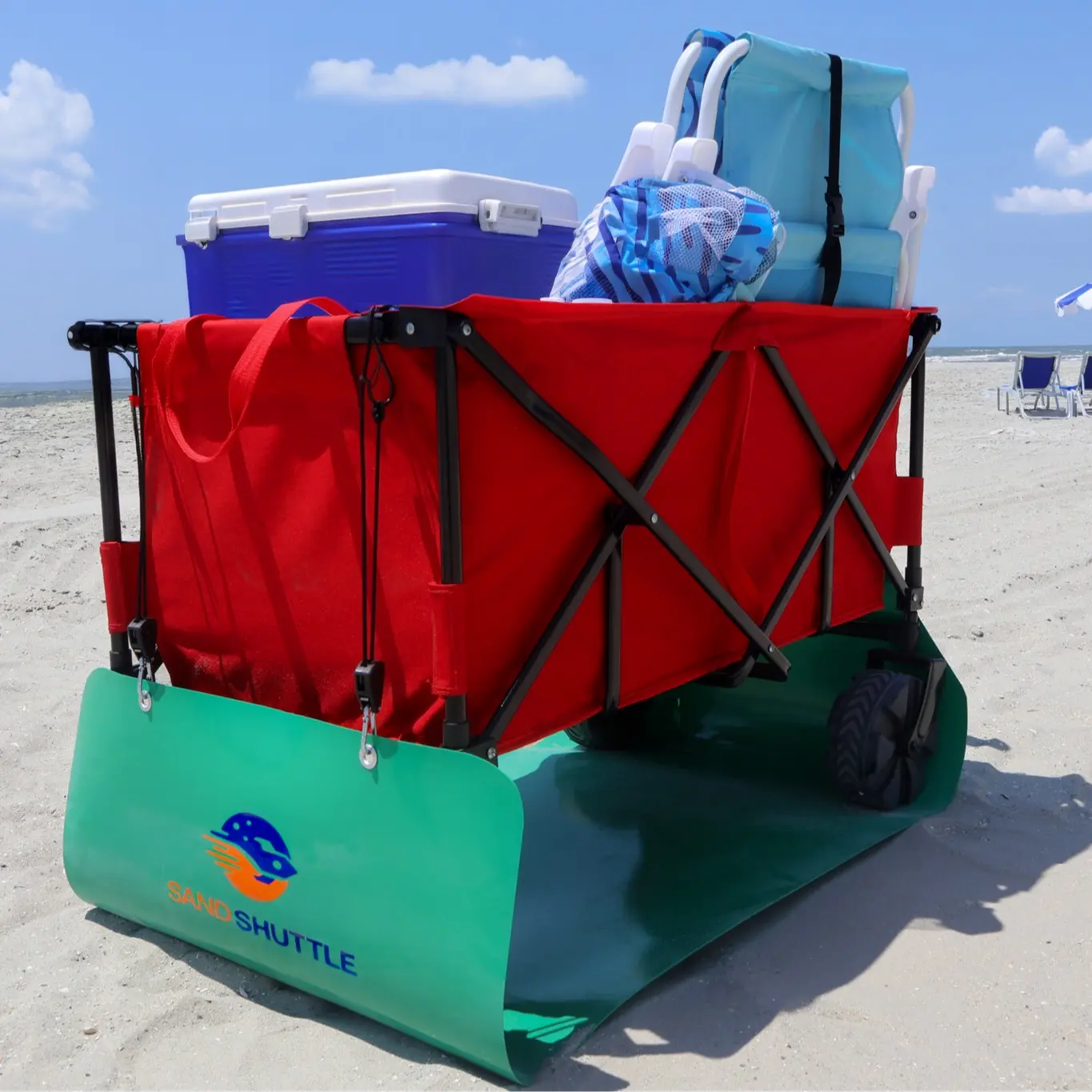Sand Shuttle Wagon & Cooler Attachments - Sports & Outdoor Gear for Beach Activities, Hunting & Snow