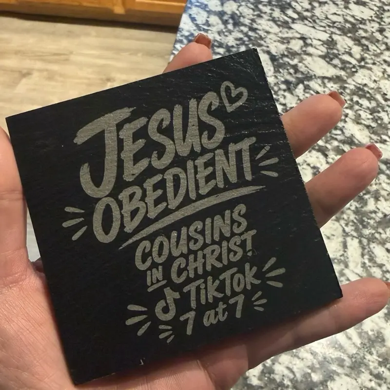 Jesus Obedient - 7at7 Slate Coaster