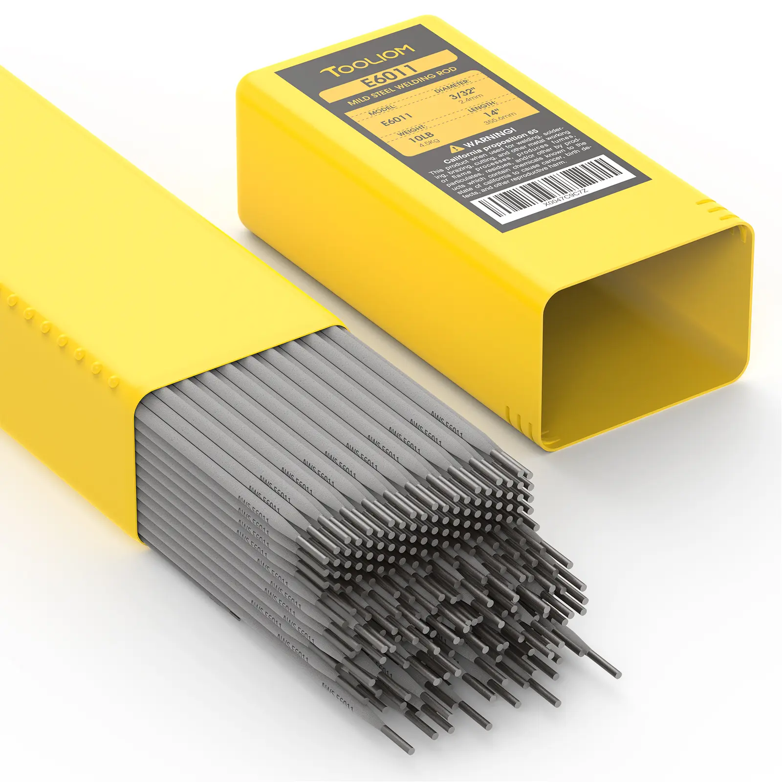 TOOLIOM E6011 Stick Welding Rods, 10LB Pack 3/32", 1/8" Carbon Steel Electrodes - High Penetration Welding Sticks for All-Position Welding