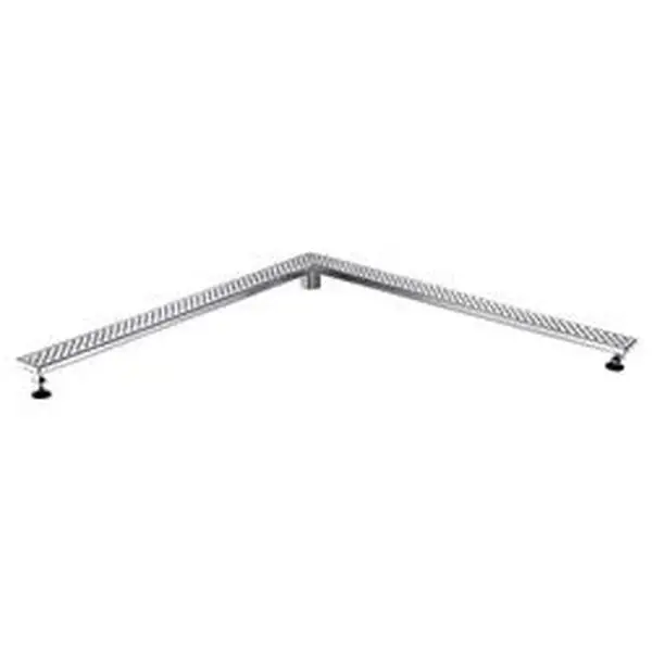 Rhone River Series Polished Stainless Steel L-Shape Corner Floor Shower Drain, 36x36 in Shower Drain Base with Strainer, Superior Workmanship