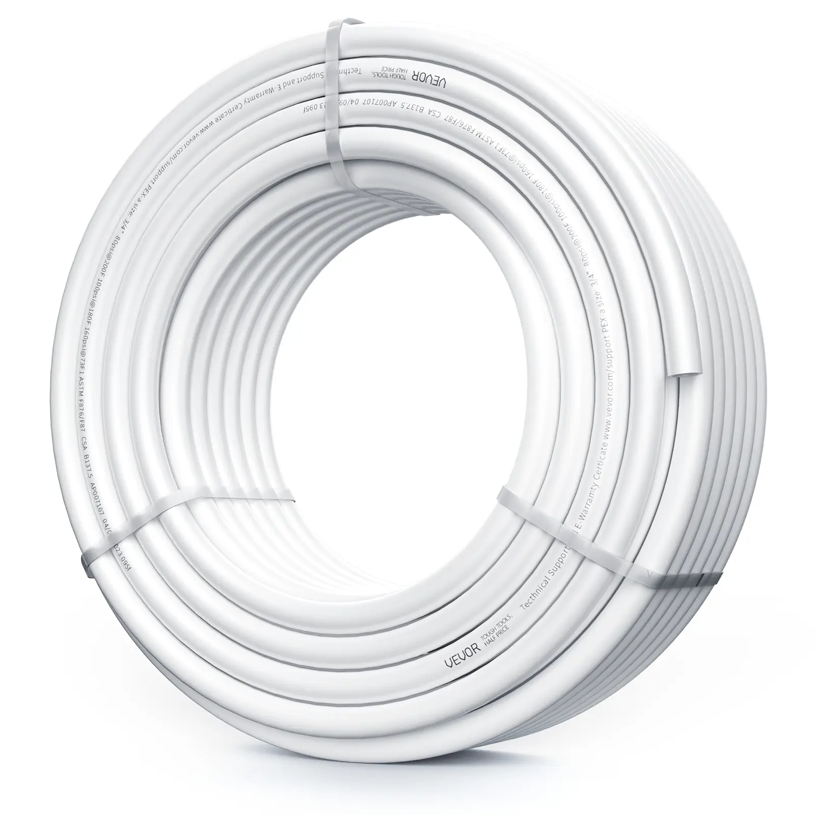 【summerfinds】VEVOR PEX Pipe 3/4 Inch, 100 Feet Length PEX-A Flexible Pipe Tubing for Potable Water, Pex Water Lines for Hot/Cold Water & Easily Restore, Plumbing Applications with Free Cutter,White