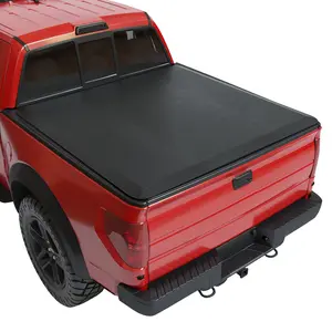 【GARVEE】Soft Quad Fold Tonneau Cover for Ford F150 (2015-2025) in 5.5ft and 6.5ft Bed Sizes, Durable with Sleek Black Finish for Truck Bed Protection and Style