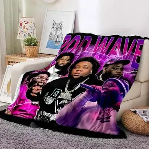 Hip Hop Rapper Blanket Rod Wave Flannel Blanket Soft Warm Throw Bedroom Decor Napping Couch Sofa Bed Chair Cover for Boys Girls Thanksgiving holiday gifts for family, friends and children tiktokshopspringglowup