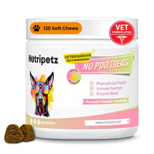 No Poop Eating Dog 120 Chews | Coprophagia Deterrent Supplement for Dogs | Training & Behavior Control Support Daily Canine Wellness Supplies