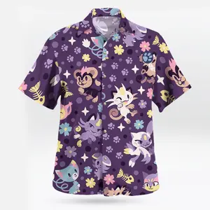 Aloha Shirt, Cat Hawaiian Shirt Tropical Vibe, Anime Hawaiian Shirt for Fans #alohashirt #hawaiianshirt #tropicalvibes #summeroutfit #beachwear #viraloutfit