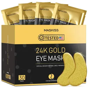 24k MASKISS 50Pairs Gold Eye Patch For Dark Circles and Puffiness,Comfort Eye Gel Pads For Under-eye Wrinkles,Puffy Eyes Bags,Collagen Eye Mask