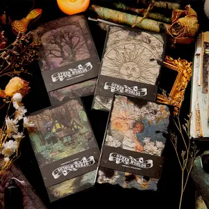 50pcs Random Color Vintage Scrapbook Decorative Paper, DIY Material Paper, Hand Account Collage Material Paper