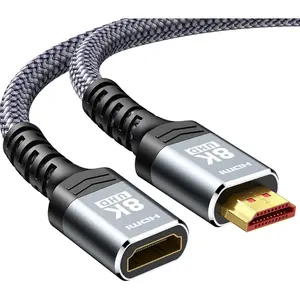 8K 4K HDMI Extender Cable, Short HDMI Extension Cable 2.1 4K@30Hz/ 60Hz/ 120Hz, Ultra high Speed HDMI Adapter Male to Female Compatible with PS5 Roku Stick Blu Ray Player HDTV Laptop 3FT