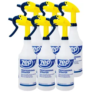 ZEP 32 oz. Professional Spray Bottle, Heavy-Duty, Chemical Resistant Sprayer, Adjustable Nozzle, Professional Spray Bottle, Spray Bottle with Measurements, Garden Spray Bottle, Commercial Spray Bottle, High Output Trigger, Mixing Bottle.
